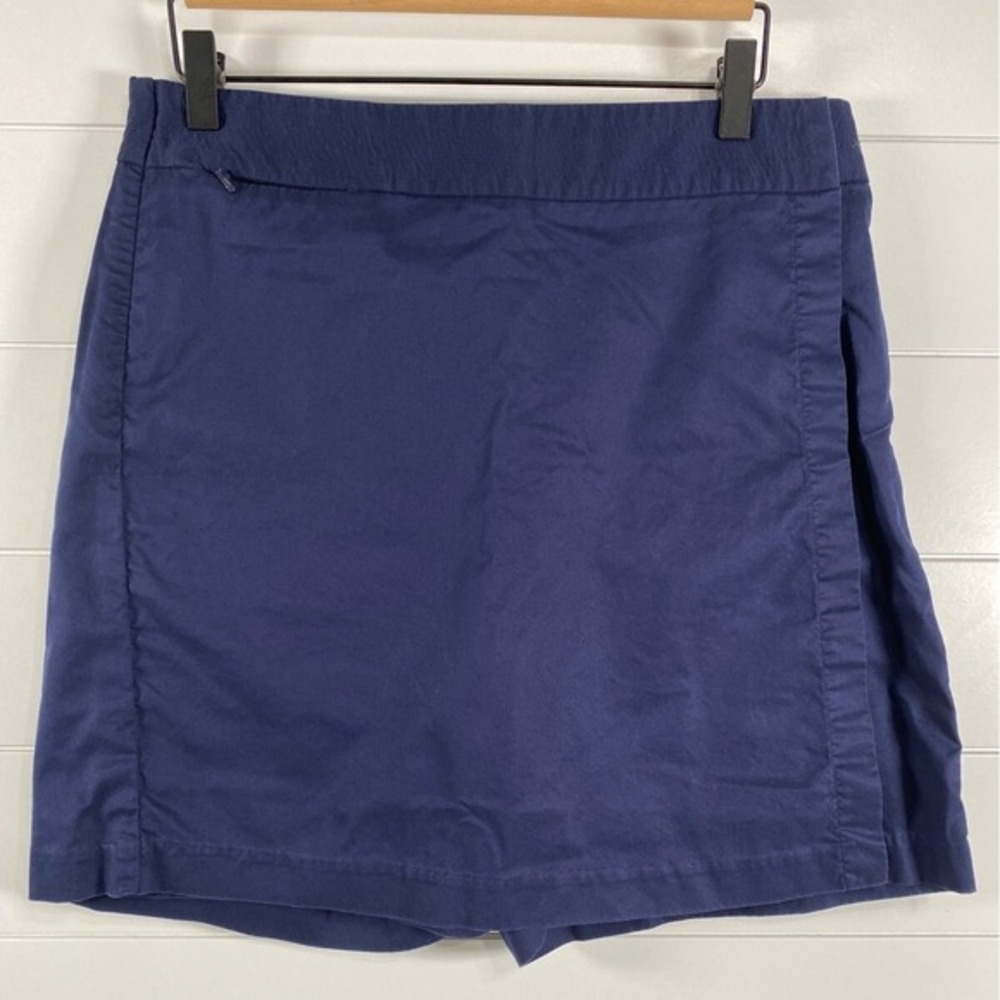 Ralph Lauren Golf Womens Wrap Skort 10 Blue Lyocell Cotton Tennis Prep‎ Classic